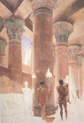 Alma-Tadema, Sir Lawrence Cleopatra at the Temple of Isis at Philae (mk23) oil painting image